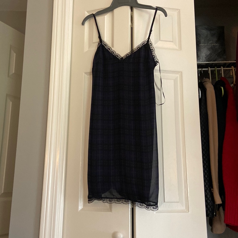 zara trafaluc plaid tartan mini slip dress, NWT, size XS